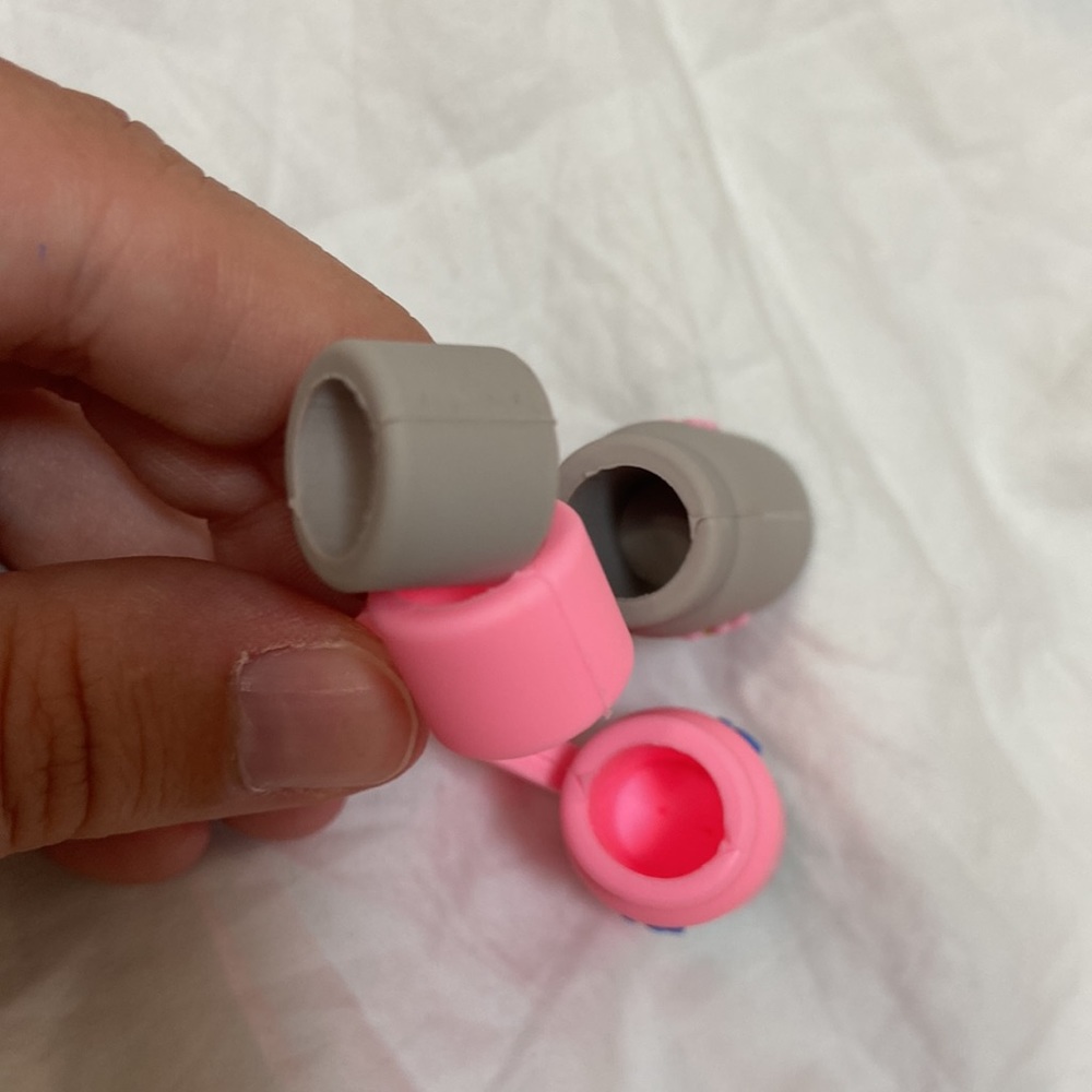 SHEIN 2 silicone straw cover cap for Stanley Cup. Pink & gray straw toppers. - Picture 13 of 15